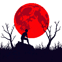 blood moon red large ominous round dark