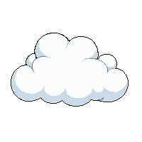 cartoon cloud white simple round puffy cute