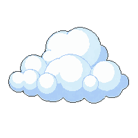 cloud group three white different sizes scattered