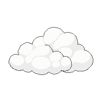 cloud pair two white fluffy floating together