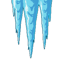 icicle cluster three hanging blue frozen sharp