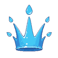 splash water blue impact droplets crown shape