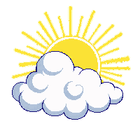 sun behind cloud peeking yellow rays breaking