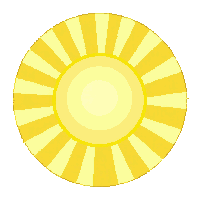 sun bright yellow round rays beaming warm