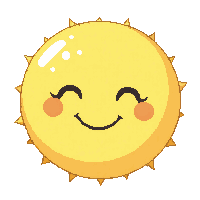 sun cartoon smiling yellow happy face round