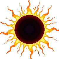 sun eclipse dark ring corona golden glow