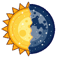 sun moon half split day night dual