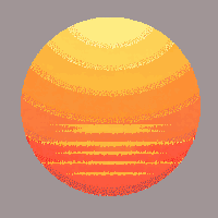 sun orange setting warm glowing half circle