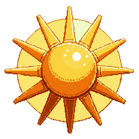 sun tribal design orange stylized radiant symbol