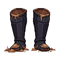 black shin guards  mud covered
