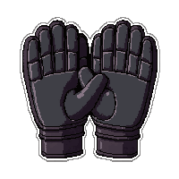 Black Padded Gloves  Grass Stained — free pixel art sprite from Soccer Goalkeeper Gear