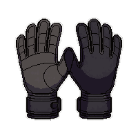 Black Padded Gloves  Modern Grip — free pixel art sprite from Soccer Goalkeeper Gear