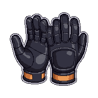 Black Padded Gloves  Tournament Official — free pixel art sprite from Soccer Goalkeeper Gear