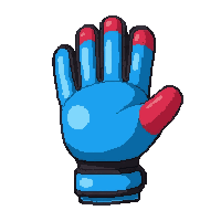 Blue Keeper Gloves  Grass Stained — free pixel art sprite from Soccer Goalkeeper Gear