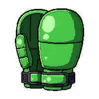 green padded gloves  wet from rain
