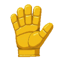 Yellow Safety Gloves  Vintage Bulky — free pixel art sprite from the Soccer Goalkeeper Gear collection, transparent PNG