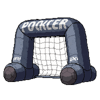 inflatable pop up goal  worn and weathered