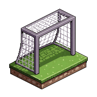 iron frame goal  grass stained base