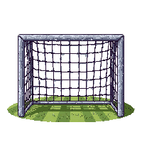 iron frame goal  rain soaked nets