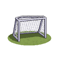 iron frame goal  sun bleached white