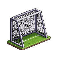 metal cage goal  mud splattered