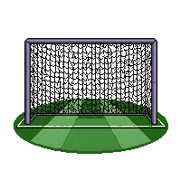 metal cage goal  rain soaked nets