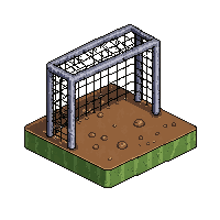 mini practice goal  mud splattered