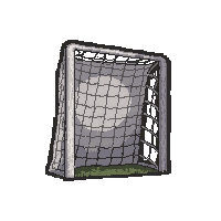 mini practice goal  worn and weathered