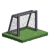 portable training goal  grass stained base