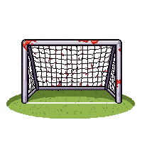 portable training goal  mud splattered