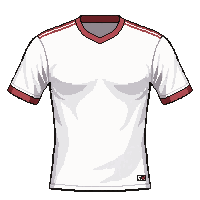 White Team  Vintage Retro — free pixel art sprite from the Soccer Jerseys collection, transparent PNG
