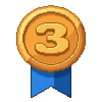 bronze third place  on blue ribbon