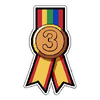 bronze third place  on rainbow ribbon