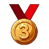 bronze third place  on red ribbon