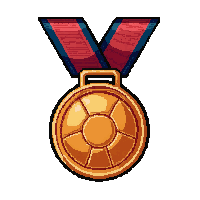 bronze third place  on striped ribbon