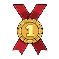 crystal excellence  on red ribbon