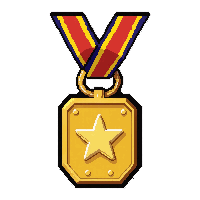 crystal excellence  on striped ribbon