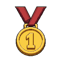 gold first place  hanging proud