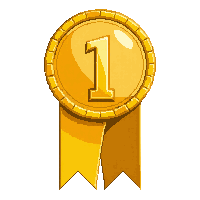 gold first place  on gold ribbon