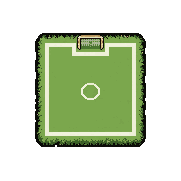 goal box corner  green grass border