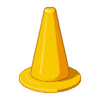 training cone  bright yellow