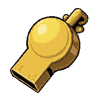 brass whistle  worn used