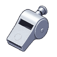 Silver Whistle Tournament Official — free pixel art sprite from the Soccer Referee Gear collection, transparent PNG
