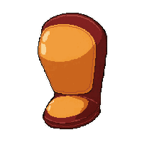 orange cushioned well worn used