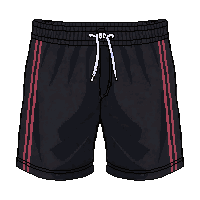black athletic  with side stripe