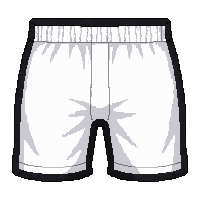 White Athletic  Vintage Worn — free pixel art sprite from the Soccer Shorts collection, transparent PNG