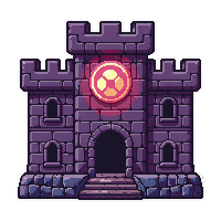 castle keep  glowing neon