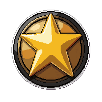 gold star badge  embossed raised