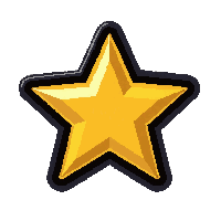 gold star badge  flat printed