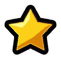 gold star badge  glowing neon
